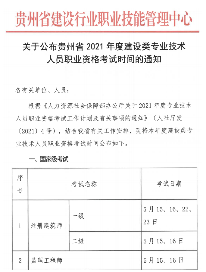 2021年贵州二级建造师考试考试时间暂定第三或第四季度